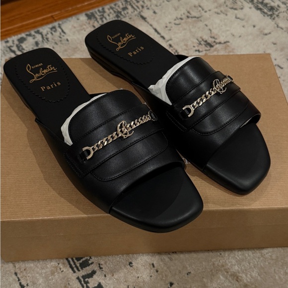 Christian Louboutin Black Mule Flats